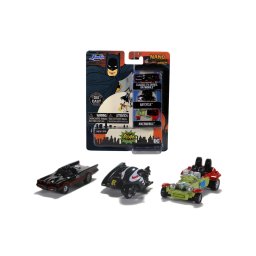 Set 3 masinute metalice Batman Nano Jada, 4 cm, colectie DC