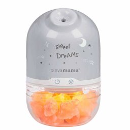 Lampa cu sare din Himalaya cu umidificator si lumina de noapte Clevamama