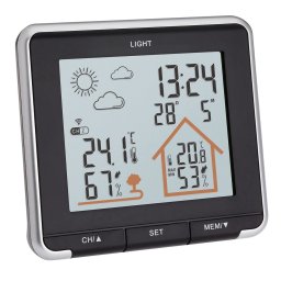 Statie meteo wireless TFA LIFE cu senzor extern si afisaj clar, neagra