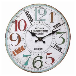 Ceas de perete vintage din MDF Kensington, mecanism quartz, 33,7 cm
