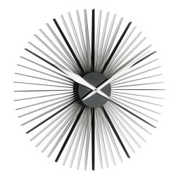 Ceas de perete XXL Daisy 50 cm, design modern, negru-transparent, TFA