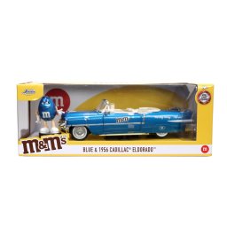 Masinuta metalica Cadillac Eldorado 1956 cu figurina M&M Blue, 1:24