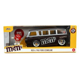 Set masinuta metalica Ford Econoline 1965 cu figurina M&M Red, 1:24