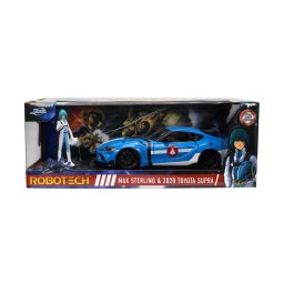 Set Robotech cu masinuta metalica Toyota Supra si figurina Max Sterling 1:24