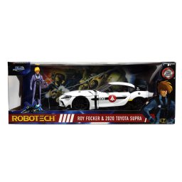 Set Jada Robotech Toyota Supra 1:24 cu figurina Roy Fokker