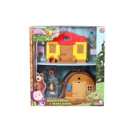 Set Masha si Ursul cu Casa Mashei si Casa Ursului, 2 casute pliabile