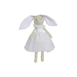 Iepuras de Plus Balerina cu Rochie Alba, 33 cm, Nicotoy