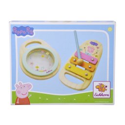 Set muzical din lemn Peppa Pig cu toba si xilofon, 2 piese