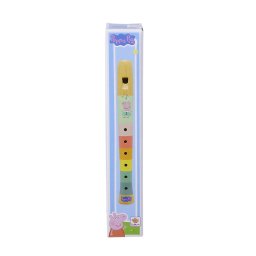 Flaut colorat din lemn Peppa Pig, 20 cm, pentru copii 3+