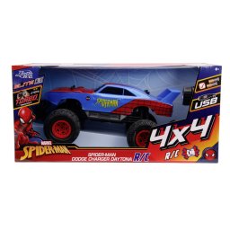 Masinuta cu telecomanda Spider-Man Dodge Charger Daytona 4x4, 1:12