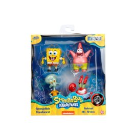 Set 4 figurine metalice SpongeBob SquarePants, 6,5 cm, multicolor