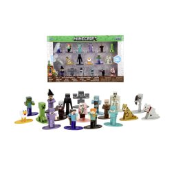 Set 18 figurine metalice Minecraft Jada Nanofigs, 4 cm
