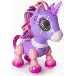 Unicorn interactiv Zoomer Zupps Crystal cu lumini LED si sunete