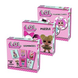 Set 3 jocuri LOL Surprise pentru copii 5+ cu puzzle, domino si carti