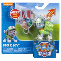 Figurina Rocky Patrula Catelusilor cu accesoriu si parti mobile