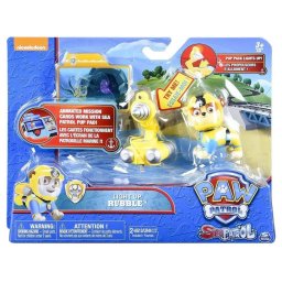 Figurina Deluxe Rubble Patrula Catelusilor cu lumini, Spin Master