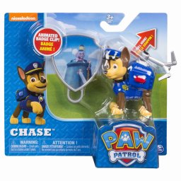Figurina Chase Patrula Catelusilor cu rucsac transformabil si insigna