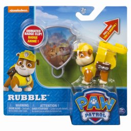 Set de actiune Rubble Patrula Catelusilor cu insigna animata, 3+ ani
