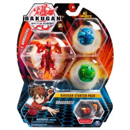 Pachet Starter Bakugan Dragonoid cu 3 Bakugani si carduri