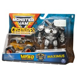 Set Monster Jam Max-D si Maximus, macheta camion 1:64 cu figurina