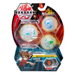 Set de start Bakugan Diamond Gorthion cu 3 bile, cartonase si Baku-placi