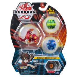 Bakugan Pachet Start Pyrus Trunkanious cu 3 figurine si cartonase