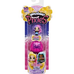 Set 2 papusi Hatchimals Mini Pixies Fluturi si Licurici cu aripi jumbo