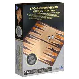 Joc de table Backgammon pliabil in cutie de carton, 25,4 cm