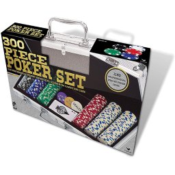 Set poker cu 300 jetoane de 11,5 g si geanta din aluminiu