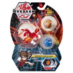 Bakugan Starter Pack Pyrus Nillious cu 3 figurine si carti