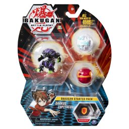 Pachet Start Bakugan Darkus Lupitheon cu 3 figurine si cartonase