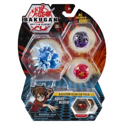 Set de start Bakugan Aquos Webam cu 3 bile si cartonase