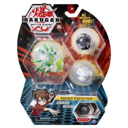 Bakugan Pachet Start Diamond Webam cu 3 bile, carduri si Baku-placi