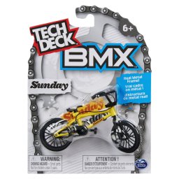 Bicicleta BMX Tech Deck Sunday galbena, mini replica cu cadru metalic