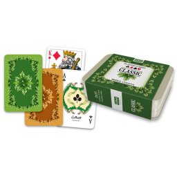 Carti de joc Classic 2x55 TREFL, în cutie metalica pentru bridge si canasta