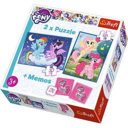 Puzzle Trefl 2in1 + Memo My Little Pony, joc educativ 3 ani+