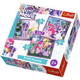 Puzzle Trefl 3 in 1 My Little Pony Magia Prieteniei, 3+ ani