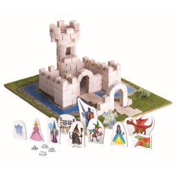 Set creativ castel din caramidute ceramice reutilizabile pentru copii 6+