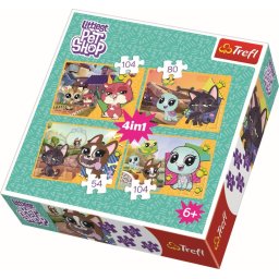 Puzzle Trefl 4 în 1 Littlest Pet Shop Amintiri de neuitat, 6+ ani