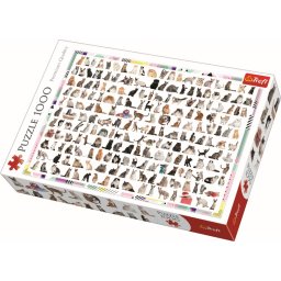 Puzzle Trefl 1000 piese cu 208 pisici, joc de logica si relaxare