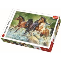 Puzzle Trefl 1500 piese Trei Cai Salbatici, premium, multicolor