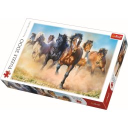 Puzzle Trefl 2000 piese Herghelie de cai galopand, multicolor