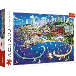 Puzzle Trefl 2000 piese cu Golful San Francisco, multicolor