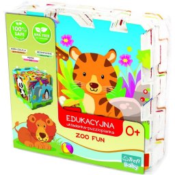 Puzzle din spuma Trefl Zoo Fun, educativ, multicolor, pentru copii 2+ ani
