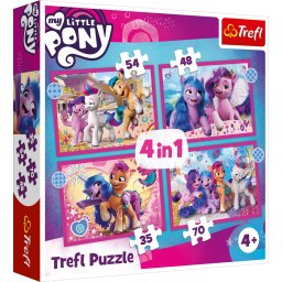 Puzzle 4 in 1 Trefl My Little Pony, Poneii Colorati, 4+ ani
