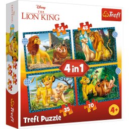 Puzzle copii Trefl 4 in 1 Regele Leu - Aventurile lui Simba