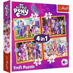 Puzzle Trefl 4 in 1 My Little Pony, Sa Cunoastem Poneii, 4+ ani
