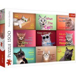 Puzzle Trefl 1500 piese cu pisicute amuzante, multicolor