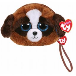 Gentuta de mana din plus Ty Duke, catel maro cu alb, 10 cm