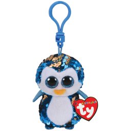 Breloc din plus Ty, pinguin cu paiete reversibile, 8,5 cm